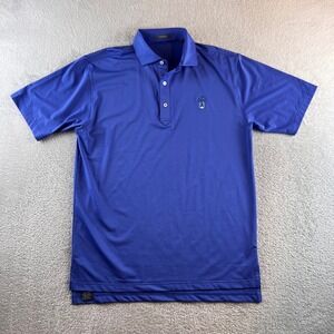 Turtleson Mens Performance Golf Polo Shirt Blue Cypress Tree Logo Size Medium